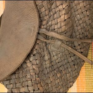 TANO dove grey woven leather backpack FreePeople